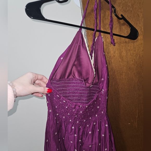 Heart Soul women's size M halter flowy purple dress 👗 with lace and flowers - Picture 5 of 12